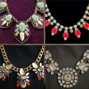 J.Crew designer marked necklace lot of 4. all marked J.crew jewelry bundle